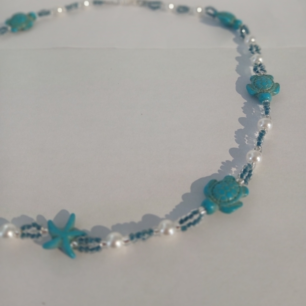 Turquoise Turtle & Starfish Necklace - Picture 4 of 8